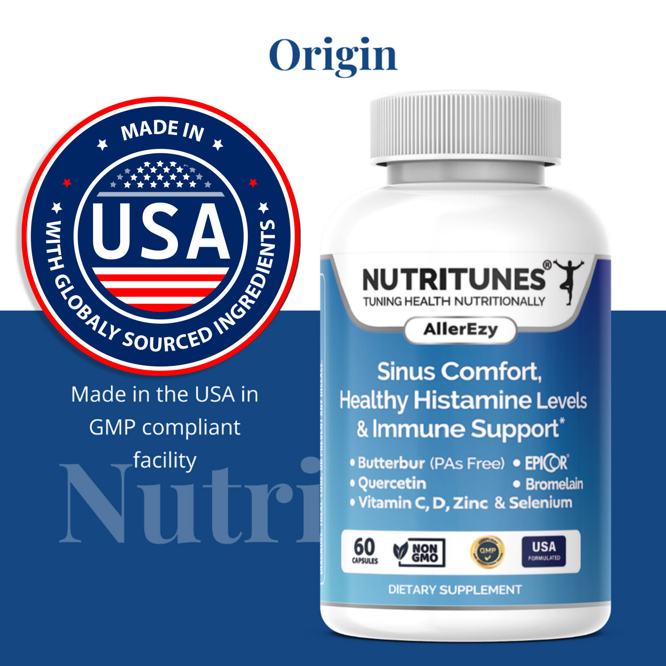 AllerEzy – Healthy Histamine Levels, Sinus Comfort, and Immune Health Support.