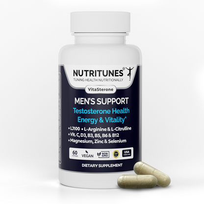 VitaSterone Men's Supplement – Supports Testosterone Health, Nitric Oxide Production, Energy & Vitality – 60 Capsules.