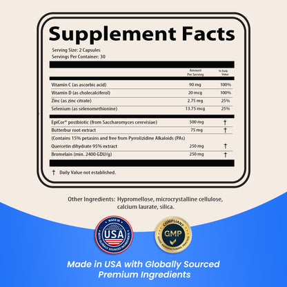 AllerEzy –  Healthy Histamine Levels, Sinus Comfort, and Immune Health Support.