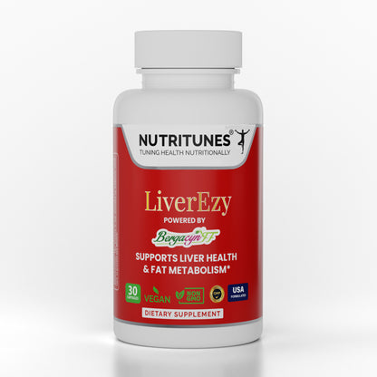 LiverEzy Liver Support & Fat Metabolism Supplement with Bergacyn FF (Bergamot and Artichoke Proprietary Blend) – Non-GMO, Vegan, GMP-Compliant – 30 Capsules, 30-Day Supply