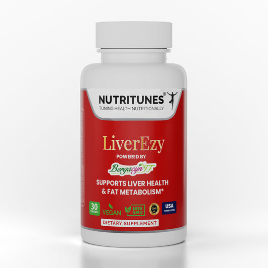 LiverEzy Liver Support & Fat Metabolism Supplement with Bergacyn FF (Bergamot and Artichoke Proprietary Blend) – Non-GMO, Vegan, GMP-Compliant – 30 Capsules, 30-Day Supply