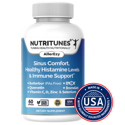 AllerEzy –  Healthy Histamine Levels, Sinus Comfort, and Immune Health Support.