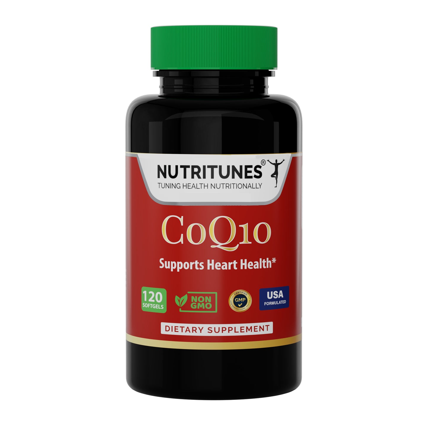 Nutritunes CoQ10 100mg Softgels – High Absorption Antioxidant Supplement for Heart Health, Energy Production, and Cellular Support – Non-GMO, Gluten-Free – 120 Softgels, 4-Month Supply