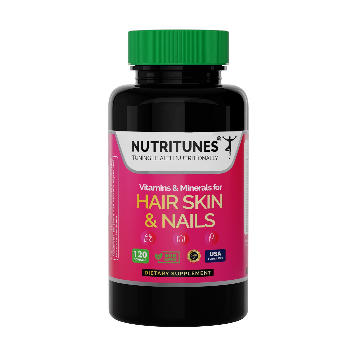 Hair, Skin, & Nails Multivitamins & Minerals - Biotin, Folate, Vitamin C, D3, E B-6 & B-12 Supports Hair, Skin, & Nail Health - Non-GMO, GMP-Certified (120 Softgel Capsules)