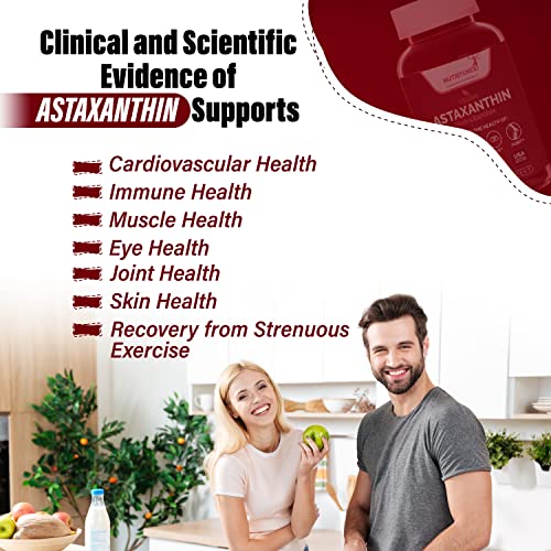 Astaxanthin 12mg Vegan Softgels – High Potency Antioxidant for Skin, Eye, Joint & Immune Support – Non-GMO, Free of Gluten, Soy, Lactose & BSE, 60 Vegan Softgels, 2-Month Supply